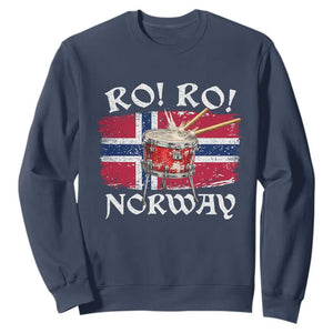 Funny Norway Drummer Ro Ro Sweatshirt Patriotic Norge Norwegian Flag Rowing Support TS02 Navy Print Your Wear