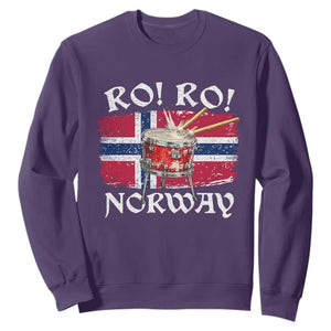 Funny Norway Drummer Ro Ro Sweatshirt Patriotic Norge Norwegian Flag Rowing Support TS02 Purple Print Your Wear