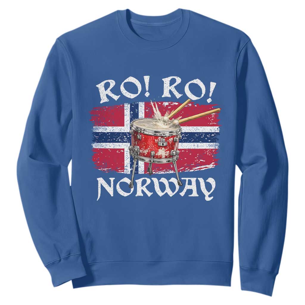 Funny Norway Drummer Ro Ro Sweatshirt Patriotic Norge Norwegian Flag Rowing Support TS02 Royal Blue Print Your Wear