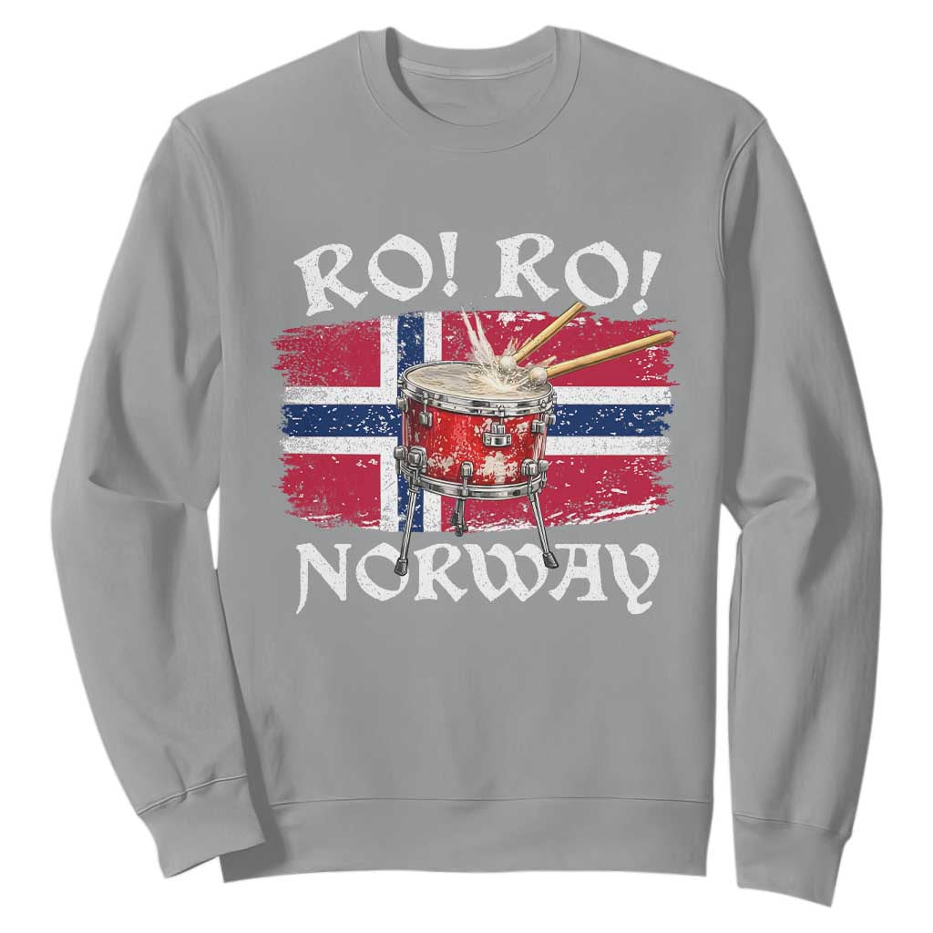 Funny Norway Drummer Ro Ro Sweatshirt Patriotic Norge Norwegian Flag Rowing Support TS02 Sport Gray Print Your Wear