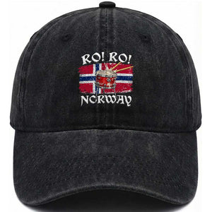 Funny Norway Drummer Ro Ro Washed Cotton Baseball Cap Patriotic Norge Norwegian Flag Rowing Support TS02 Print Your Wear