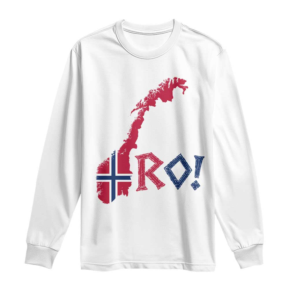 Norway Flag Country Map Patriotic Ro Ro Chant Long Sleeve Shirt Norwegian Viking Row Soccer Supporter Football Fans TS02 White Print Your Wear