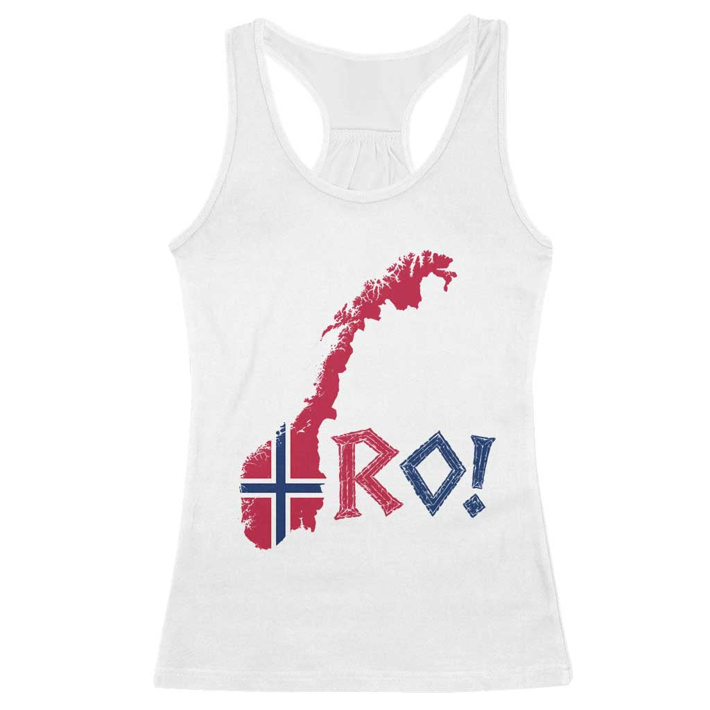 Norway Flag Country Map Patriotic Ro Ro Chant Racerback Tank Top Norwegian Viking Row Soccer Supporter Football Fans TS02 White Print Your Wear