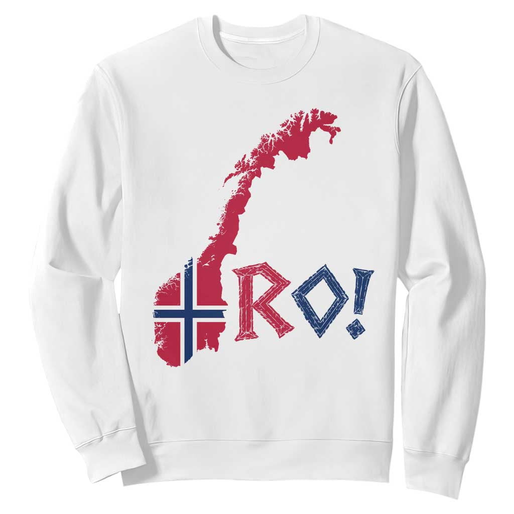 Norway Flag Country Map Patriotic Ro Ro Chant Sweatshirt Norwegian Viking Row Soccer Supporter Football Fans TS02 White Print Your Wear