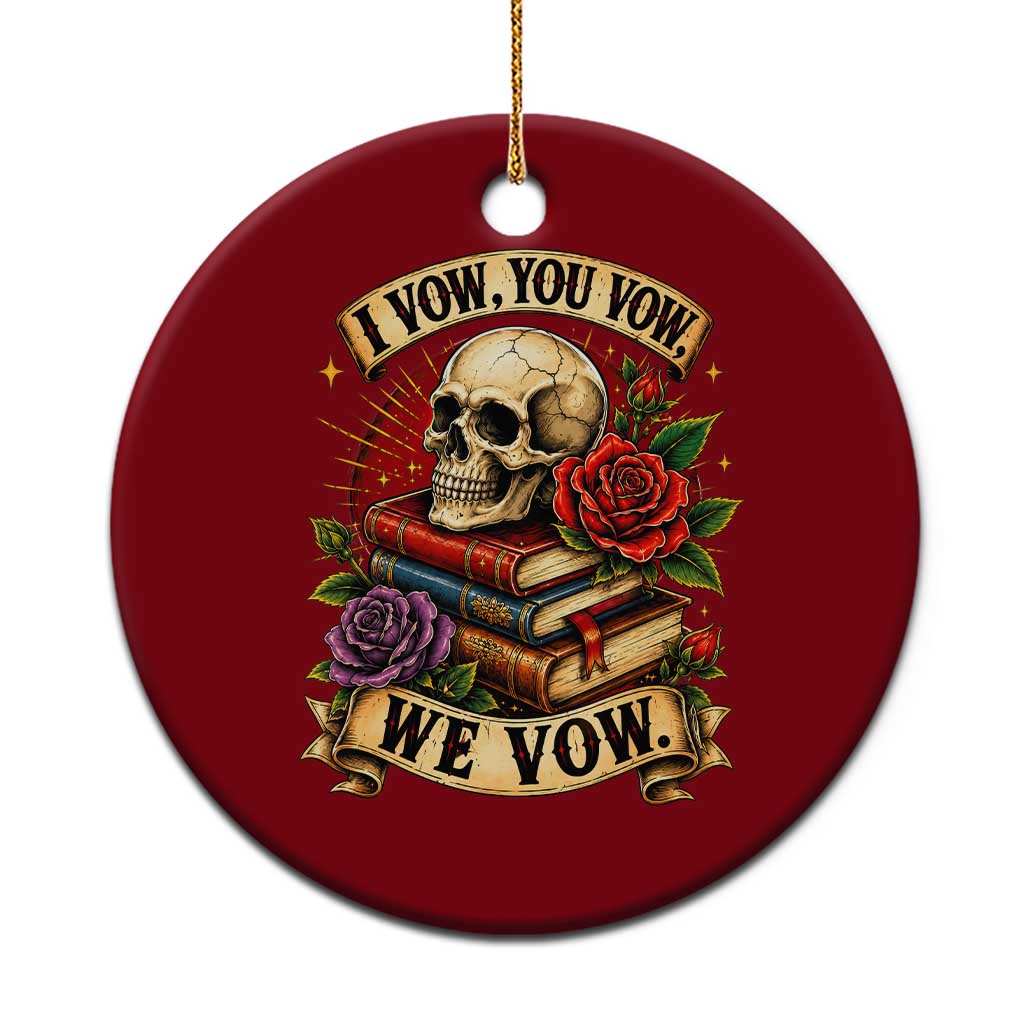 Vintage Skull Roses Gothic Dark Academia Aesthetic Ceramic Ornament I Vow You Vow We Vow Fantasy Fiction Bookish Gift TS02 1pc Red Print Your Wear