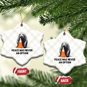 Funny Neil the Seal Peace Was Never An Option Meme Ceramic Ornament Chaotic Southern Elephant Seal Traffic Cone TS02 Print Your Wear
