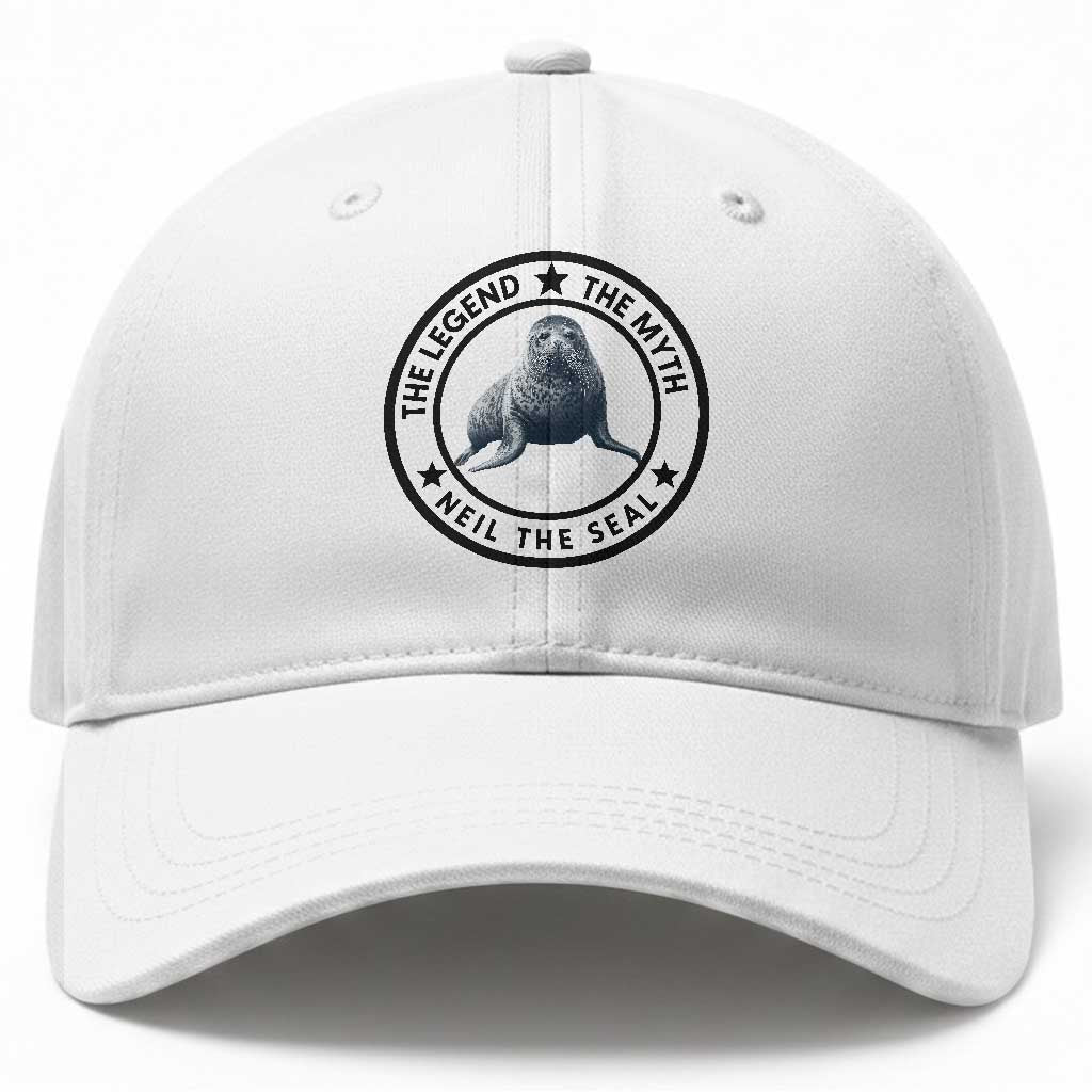 The Legend The Myth Neil The Seal Emblem Graphic Baseball Cap Funny Viral Southern Elephant Seal Meme TS02 Print Your Wear