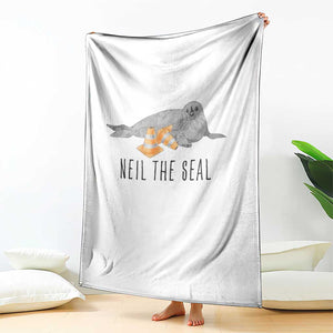 Cute Neil the Seal Traffic Cone Meme Throw Blanket Funny Viral Chaotic Southern Elephant Seal TS02 Print Your Wear