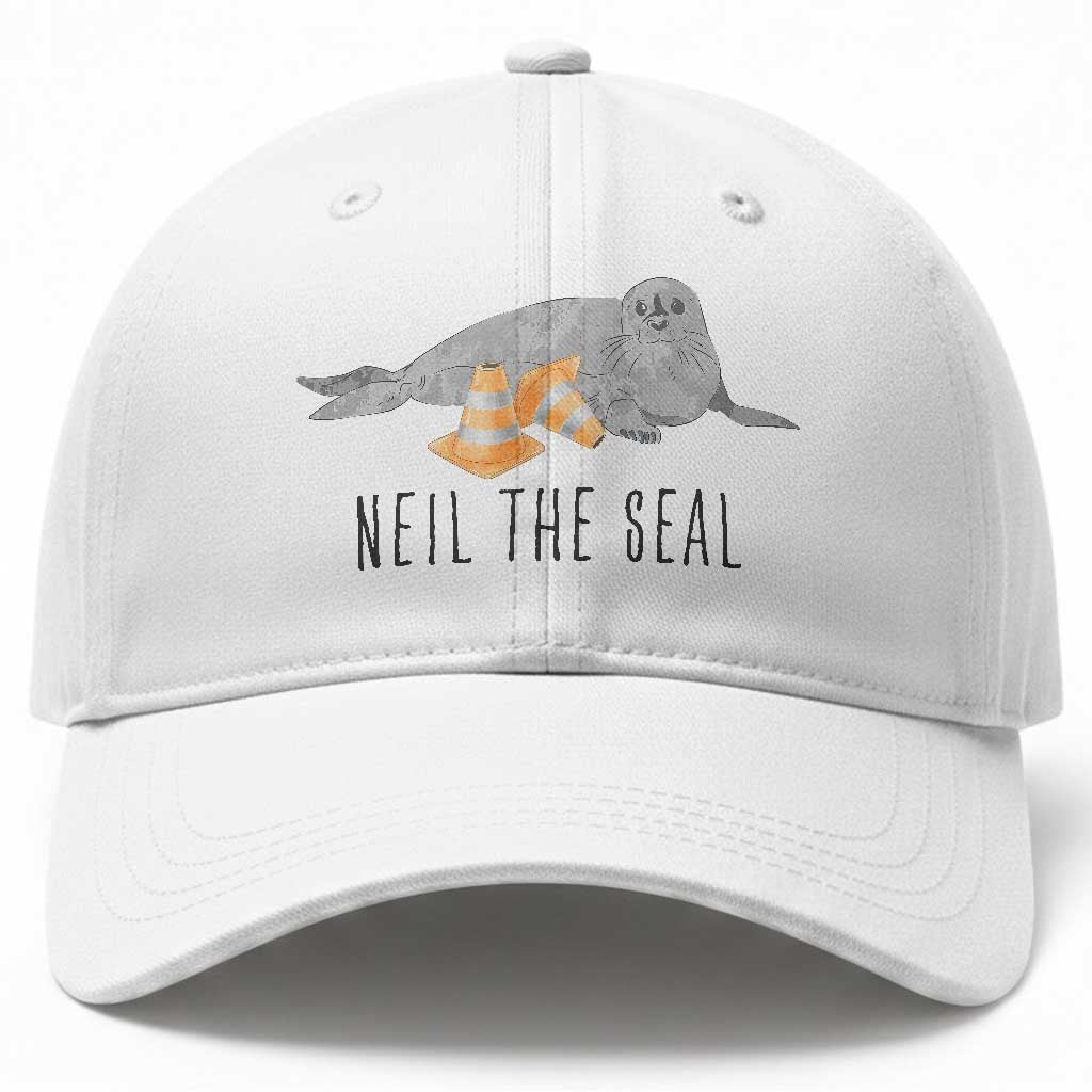 Cute Neil the Seal Traffic Cone Meme Baseball Cap Funny Viral Chaotic Southern Elephant Seal TS02 Print Your Wear