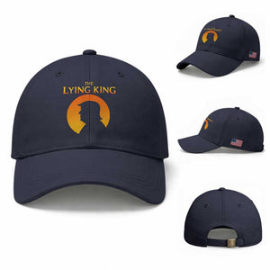 The Lying King Silhouette Sunrise Political Satire Parody Graphic Baseball Cap TS02 Baseball Cap Universal Fit Navy Print Your Wear