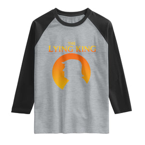 The Lying King Silhouette Sunrise Political Satire Parody Graphic Raglan Shirt TS02 Heather Gray Black Print Your Wear