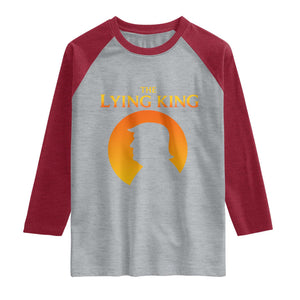 The Lying King Silhouette Sunrise Political Satire Parody Graphic Raglan Shirt TS02 Heather Gray Heather Red Print Your Wear