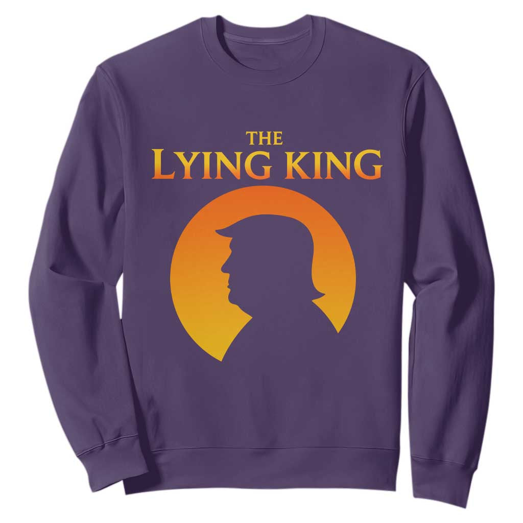 The Lying King Silhouette Sunrise Political Satire Parody Graphic Sweatshirt TS02 Purple Print Your Wear