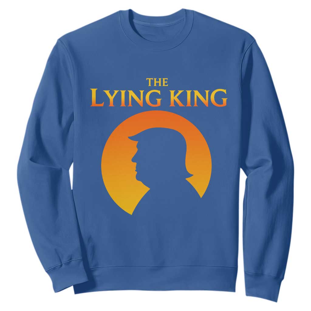 The Lying King Silhouette Sunrise Political Satire Parody Graphic Sweatshirt TS02 Royal Blue Print Your Wear