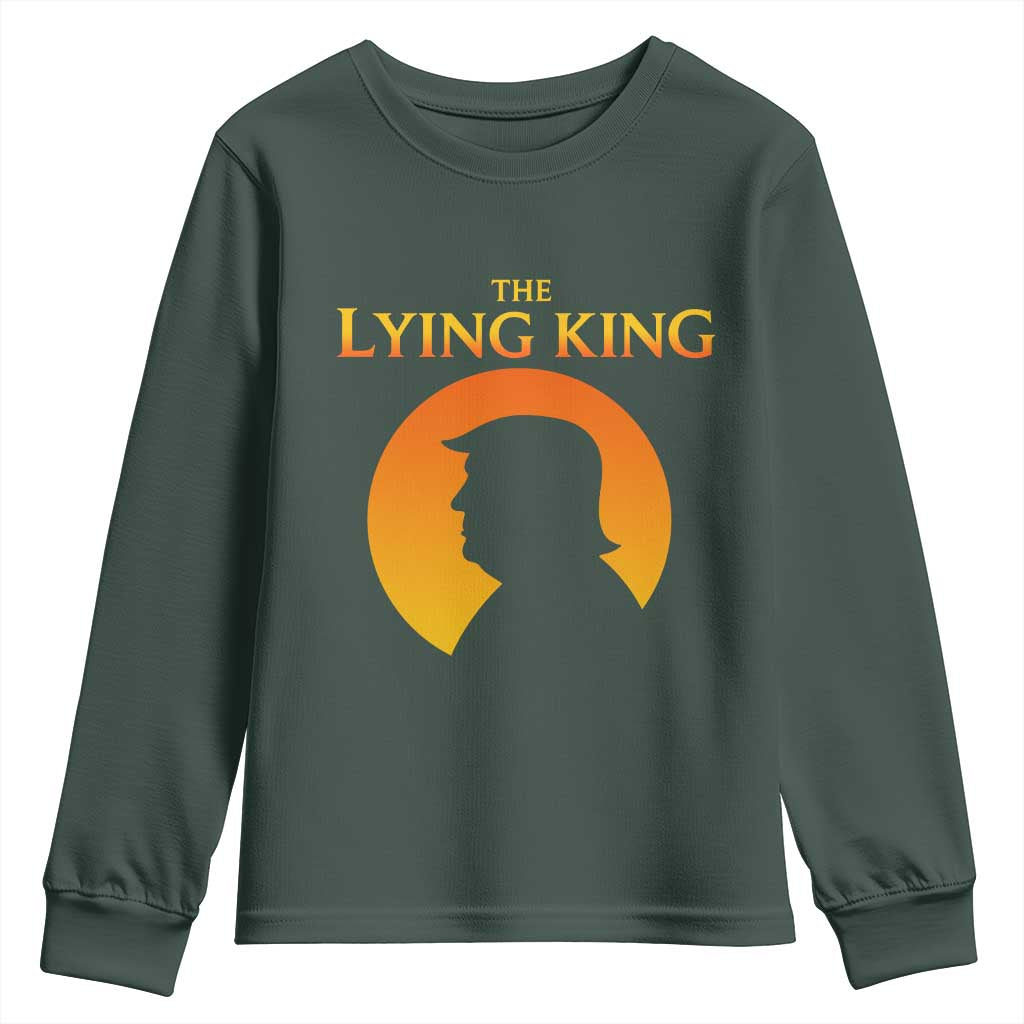 The Lying King Silhouette Sunrise Political Satire Parody Graphic Youth Sweatshirt TS02 Dark Forest Green Print Your Wear
