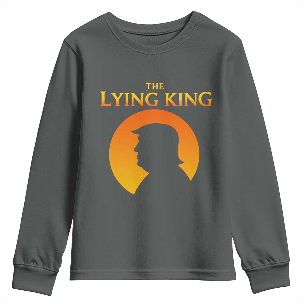 The Lying King Silhouette Sunrise Political Satire Parody Graphic Youth Sweatshirt TS02 Dark Heather Print Your Wear