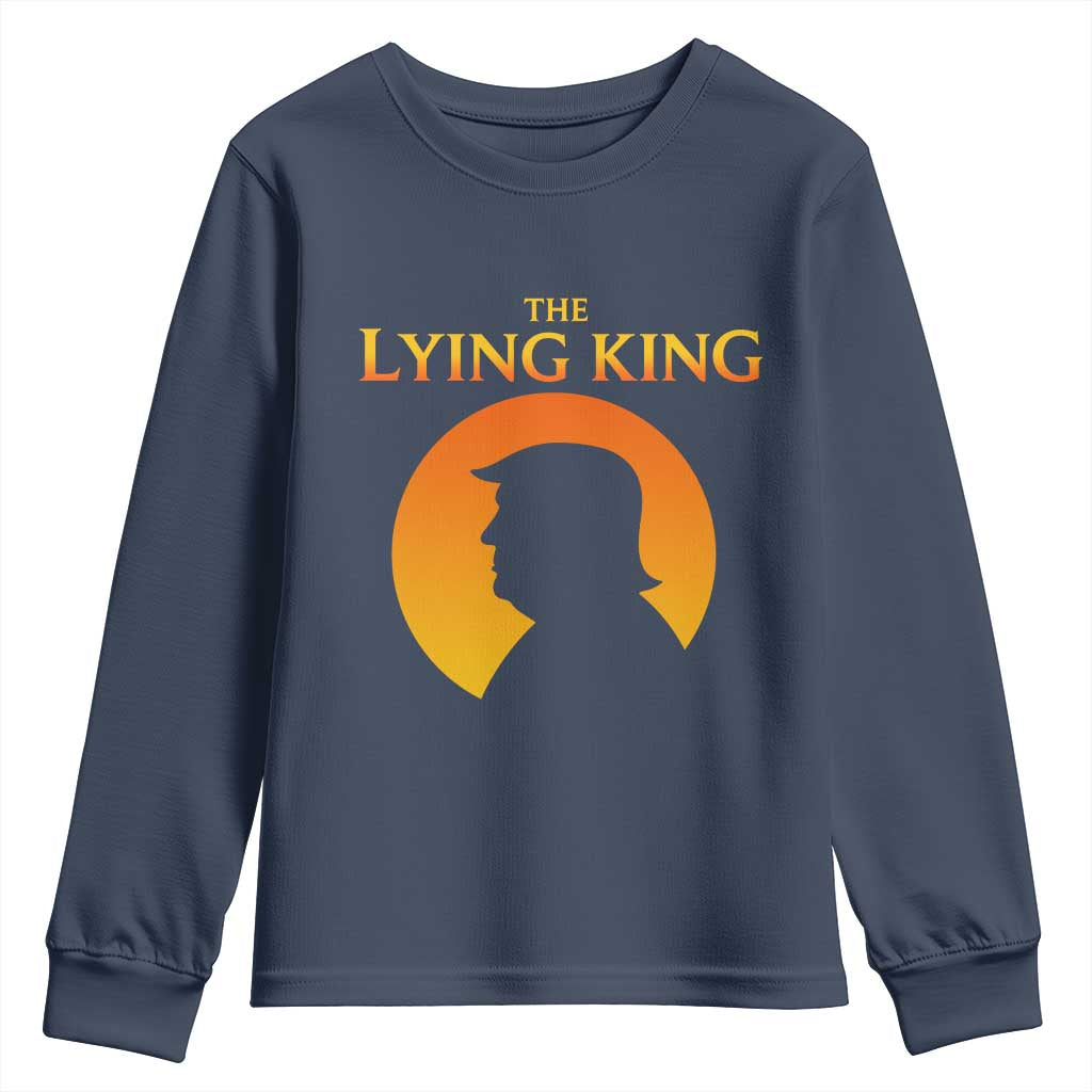 The Lying King Silhouette Sunrise Political Satire Parody Graphic Youth Sweatshirt TS02 Navy Print Your Wear