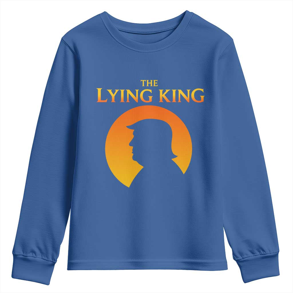 The Lying King Silhouette Sunrise Political Satire Parody Graphic Youth Sweatshirt TS02 Royal Blue Print Your Wear