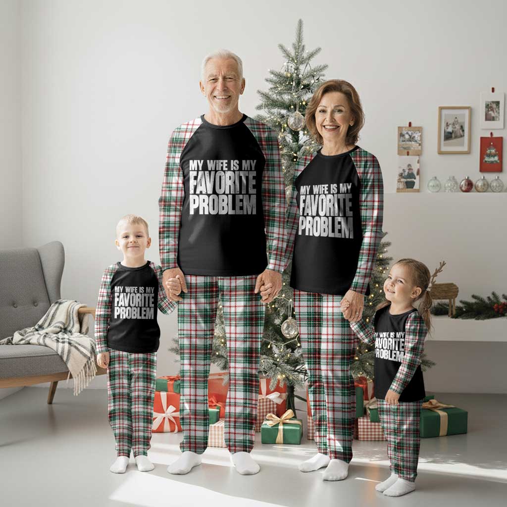 My Wife Is My Favorite Problem Minimalist Typography Plaid Pajama Set Sarcastic Husband Marriage Humor TS02 Christmas Plaid Print Your Wear