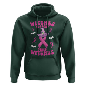 Witch Breast Cancer Warrior Hoodie Witches Support Other Witches Halloween Vibe TS02 Dark Forest Green Print Your Wear