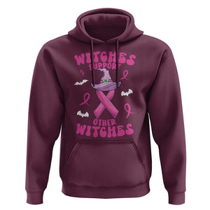 Witch Breast Cancer Warrior Hoodie Witches Support Other Witches Halloween Vibe TS02 Maroon Print Your Wear