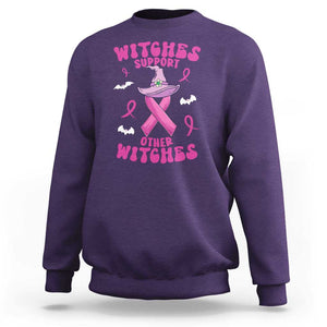 Witch Breast Cancer Warrior Sweatshirt Witches Support Other Witches Halloween Vibe TS02 Purple Print Your Wear