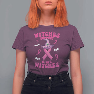 Witch Breast Cancer Warrior T Shirt For Women Witches Support Other Witches Halloween Vibe TS02 Maroon Print Your Wear