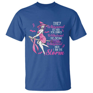 Witch Breast Cancer T Shirt I Am The Storm Support Warrior Halloween Vibe TS02 Royal Blue Print Your Wear