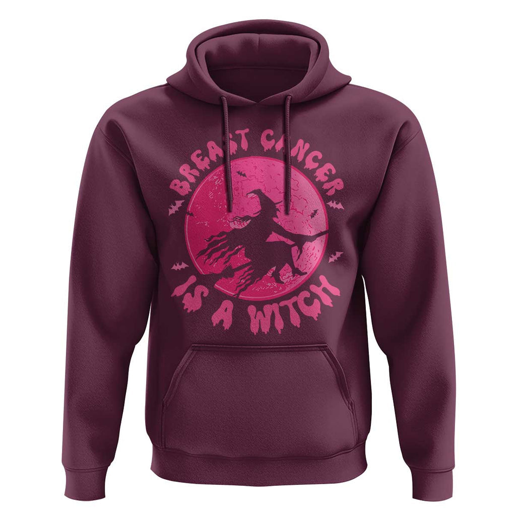 Breast Cancer Is A Witch Hoodie Halloween Pink Ribbon Support Warriors TS02 Maroon Print Your Wear