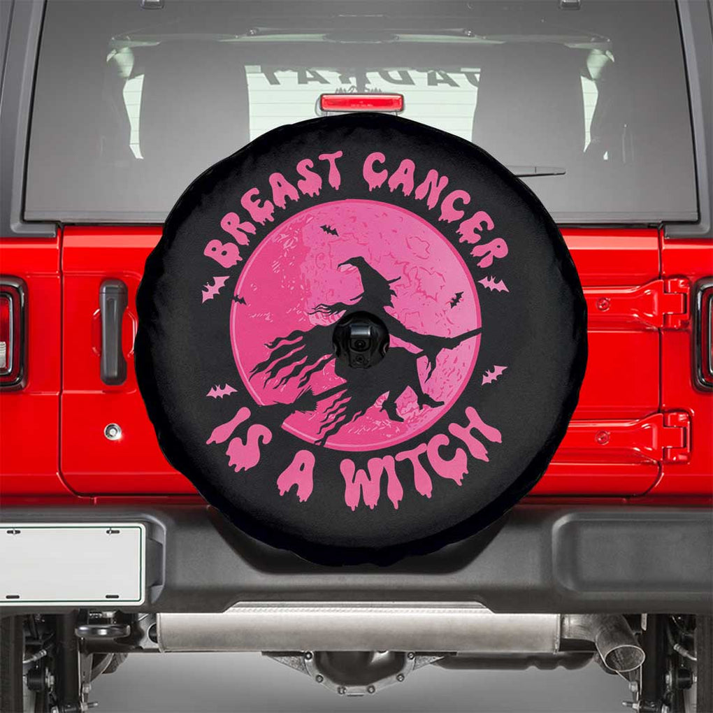 Breast Cancer Is A Witch Halloween Spare Tire Cover Pink Ribbon Support Squad TS02 Black Print Your Wear