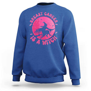 Breast Cancer Is A Witch Sweatshirt Halloween Pink Ribbon Support Warriors TS02 Royal Blue Print Your Wear