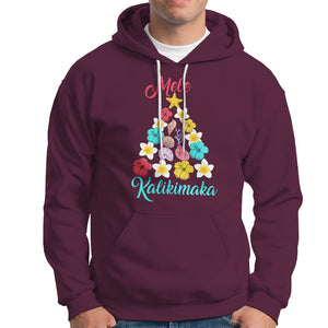 Tropical Island Hawaii Flowers Christmas Tree Mele Kalikimaka Hoodie TS02 Maroon Printyourwear