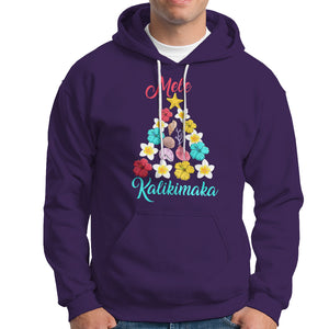 Tropical Island Hawaii Flowers Christmas Tree Mele Kalikimaka Hoodie TS02 Purple Printyourwear