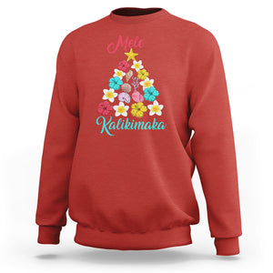 Tropical Island Hawaii Flowers Christmas Tree Mele Kalikimaka Sweatshirt TS02 Red Printyourwear