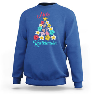 Tropical Island Hawaii Flowers Christmas Tree Mele Kalikimaka Sweatshirt TS02 Royal Blue Printyourwear