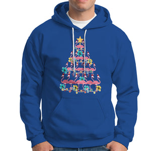 Cute Pink Flamingo Christmas Tree with Hibiscus Merry Xmas Hoodie TS02 Royal Blue Printyourwear