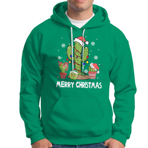 Merry Xmas In Arizona US State Funny Saguaro Cactus Christmas Tree Hoodie TS02 Irish Green Printyourwear