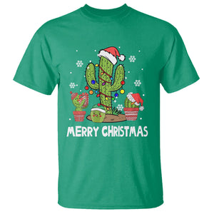 Merry Xmas In Arizona US State Funny Saguaro Cactus Christmas Tree T Shirt TS02 Irish Green Printyourwear