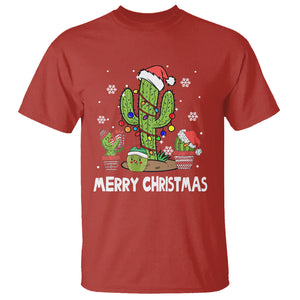 Merry Xmas In Arizona US State Funny Saguaro Cactus Christmas Tree T Shirt TS02 Red Printyourwear