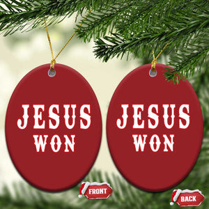 Jesus Won Christmas Ornament Christianity Religion TS02 Oval Red Print Your Wear