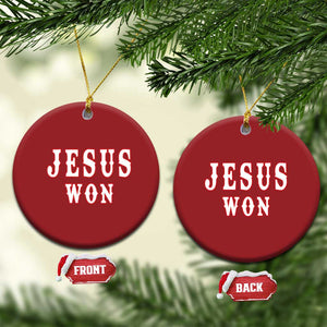 Jesus Won Christmas Ornament Christianity Religion TS02 Circle Red Print Your Wear