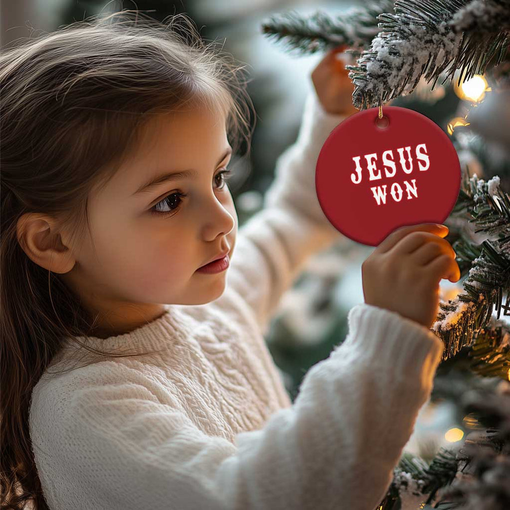 Jesus Won Christmas Ornament Christianity Religion TS02 Print Your Wear