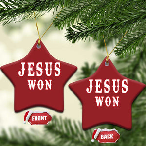 Jesus Won Christmas Ornament Christianity Religion TS02 Star Red Print Your Wear