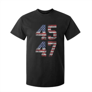 Trump 2024 T Shirt For Kid 45 47 President He Won Vintage American Flag TS02 Black Print Your Wear