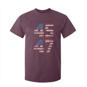 Trump 2024 T Shirt For Kid 45 47 President He Won Vintage American Flag TS02 Maroon Print Your Wear