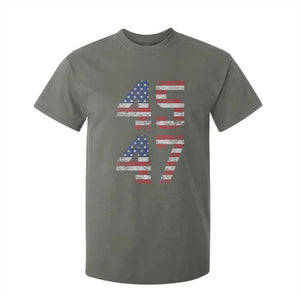 Trump 2024 T Shirt For Kid 45 47 President He Won Vintage American Flag TS02 Military Green Print Your Wear