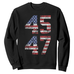 Trump 2024 Sweatshirt 45 47 President He Won Vintage American Flag TS02 Black Print Your Wear