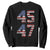 Trump 2024 Sweatshirt 45 47 President He Won Vintage American Flag TS02 Black Print Your Wear