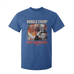 Trump 2024 T Shirt For Kid He Won For President 45 47 American Flag TS02 Royal Blue Print Your Wear