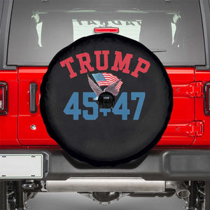 Trump 2024 Spare Tire Cover Patriotic 45 47 He Won American Flag Eagle TS02 Black Print Your Wear